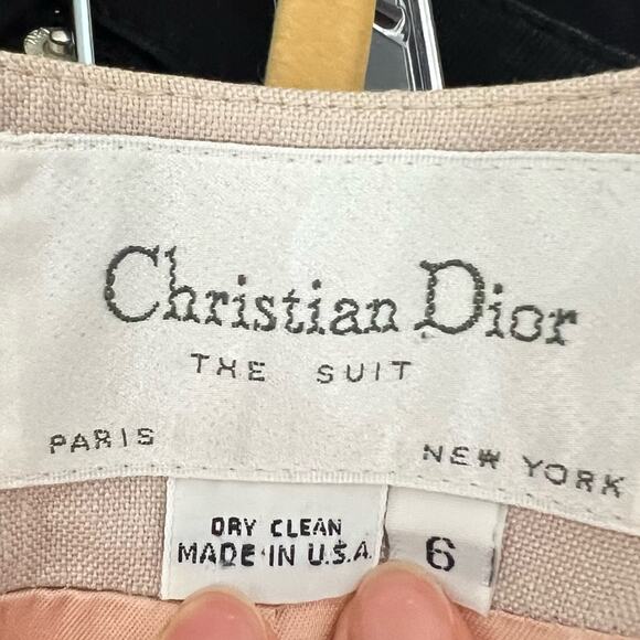 Vintage 1980s Christian Dior Peplum Blazer Beige Cream sz 6 Vtg Designer 80s - Picture 8 of 8